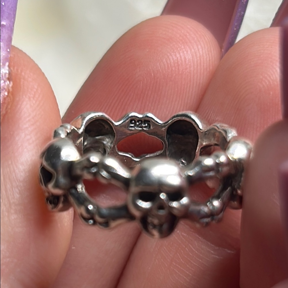 Sterling Silver Infinity Skull Ring - image 3